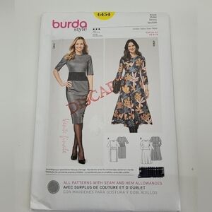 🧵4/$20🧵 Burda 6454 Dress Sewing Pattern Uncut Size 8-18 DYI Supplies